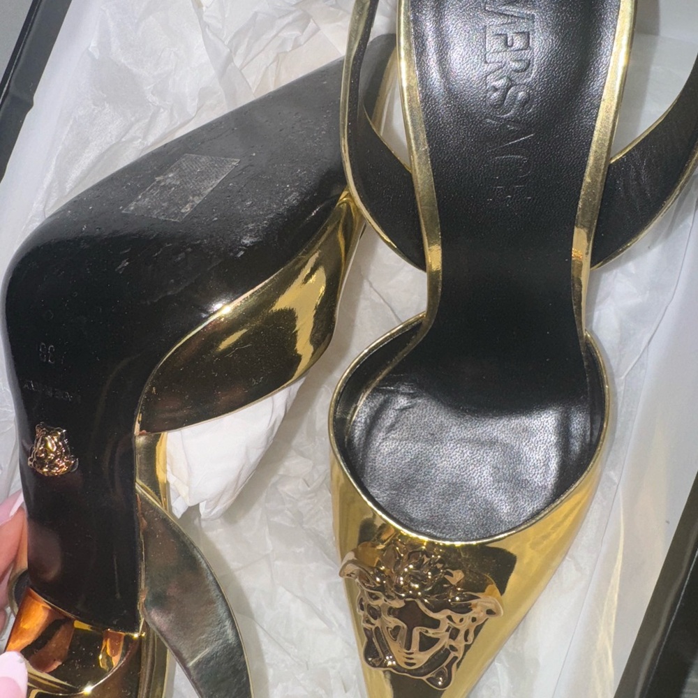 Versace Gold and Black Heels